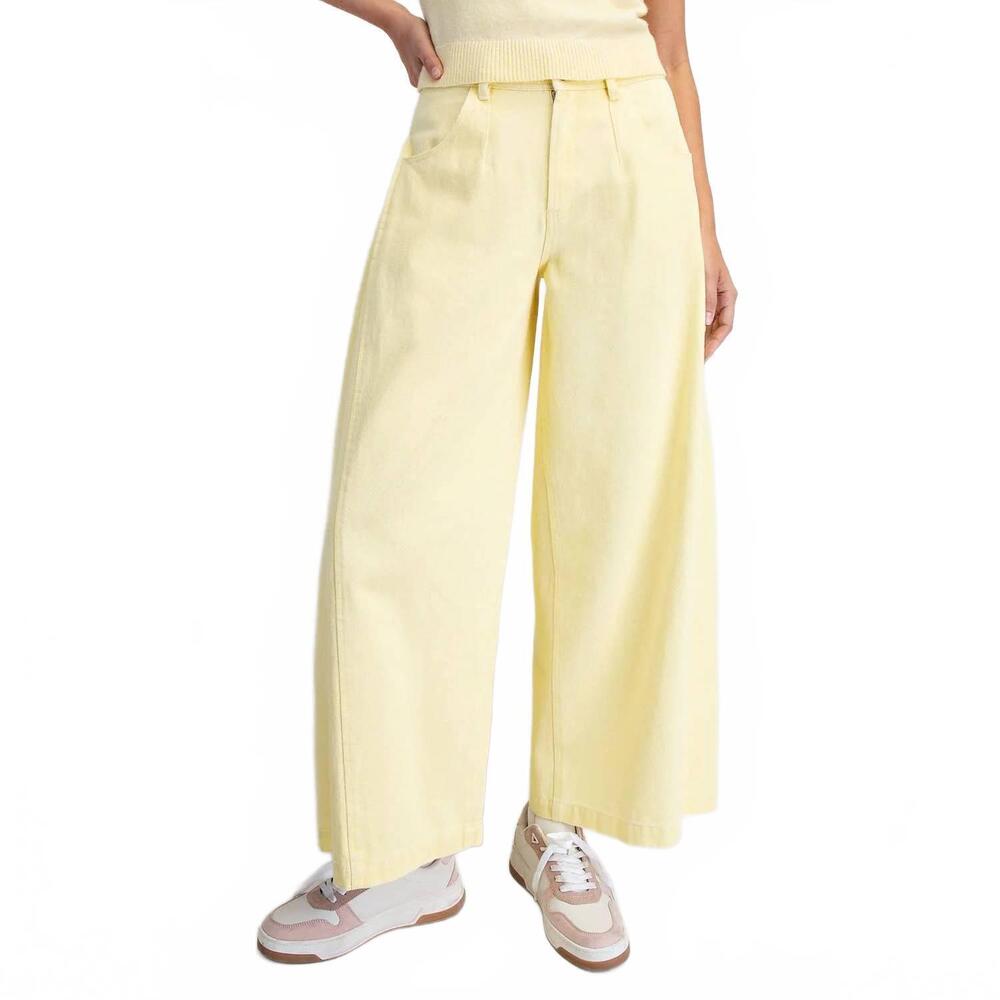 NEW COTIERRA high rise wide leg jeans in light lemon